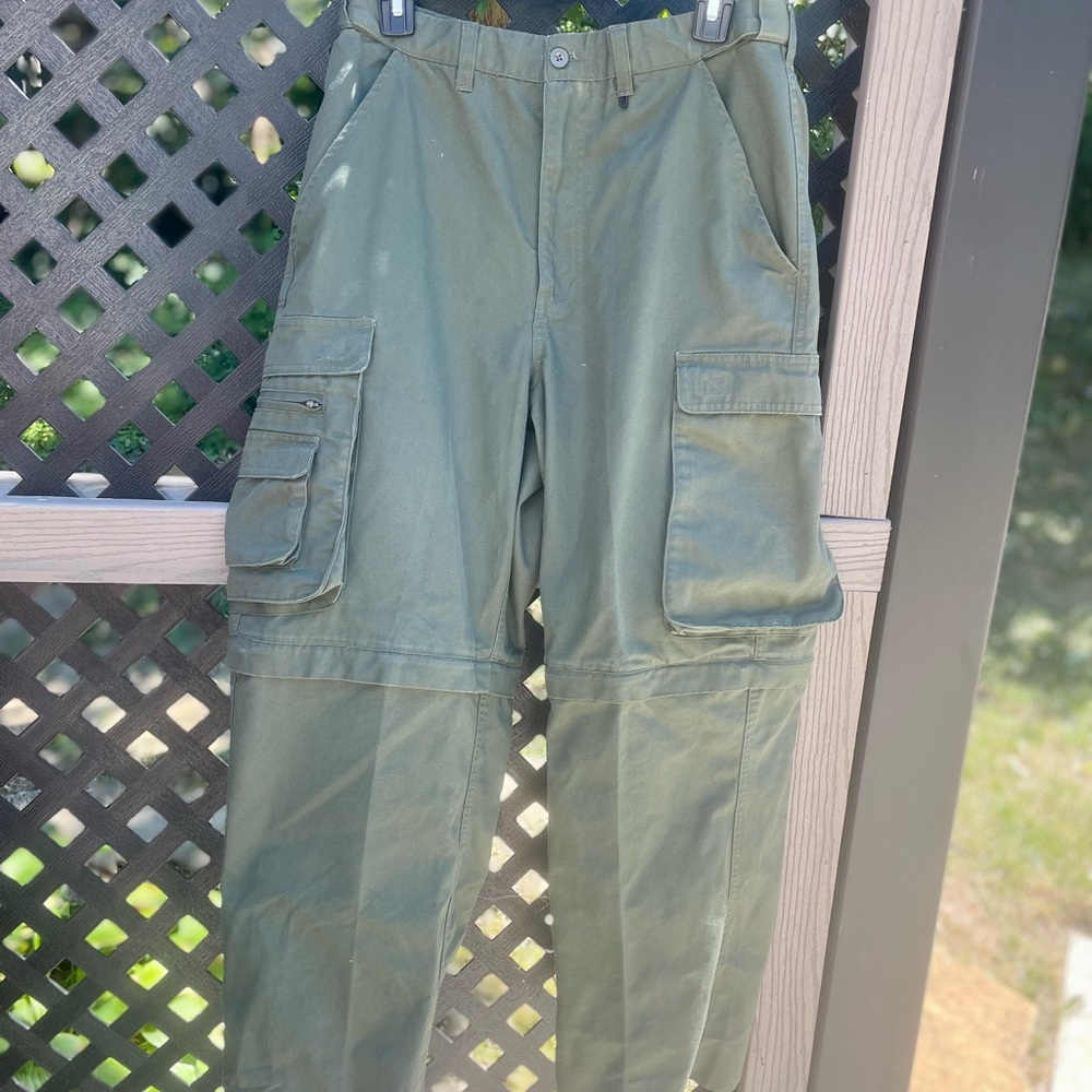 Vintage Green Boy Scouts of America Cargo Pants/ converts to shorts